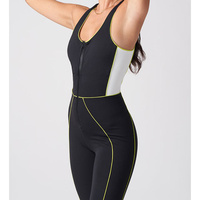 Body de Mujer sin Mangas de Cuerpo Entero, Color Sólido, Espalda Cruzada, Sin Costuras, Elástico en Cuatro Direcciones, Diseño de Costuras en Contraste AS-YJ-515
