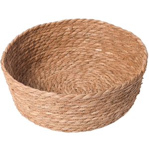 Panier ovale rustique léger en jonc de mer tressé à la main, plateau de rangement en osier écologique avec poignées intégrées pour la maison, vente en gros - Product Image 5