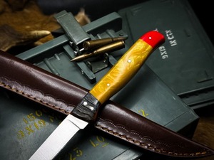 Low MOQ Hand-forged Damascus steel fillet <b>knife</b> Custom wood <b>handle</b> hunting <b>knife</b> 13" inches fillet <b>knife</b> With Leather Sheath - Product Image 6