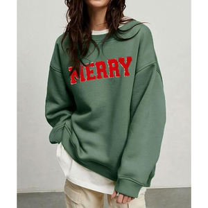 Burgundy Crew Neck <b>Sweatshirt</b> with Large <b>White</b> Bold Front Lettering Long Sleeves Banded Cuffs and Hem Private Label Apparel - Product Image 3