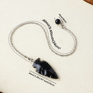 Meilleures ventes en gros : Pendule en pointe de flèche de cristal noir personnalisé, fait main et poli, artisanat en pierre semi-précieuse pour la méditation Feng Shui - Product Image 5