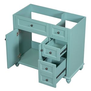Solid Wood 36-Inch Bathroom Vanity Without Top Free Standing 2-Drawer Set with Soft Closing Doors Sink Included - Product Image 1