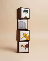 Boîte à chocolat multifonctionnelle en bois massif sculpté sur le thème des fées, avec tiroir coulissant, en tissu et papier, pour cadeaux alimentaires, EXOTIQUE
