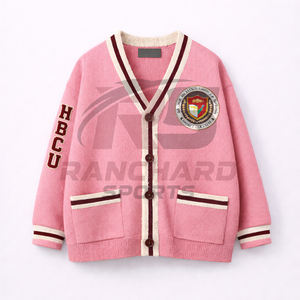 Suéter Cárdigan Universitario Personalizado HBCU |   Suéter sin mangas con botones frontales |   Ropa de Calle Ecológica 100% Algodón - Product Image 1