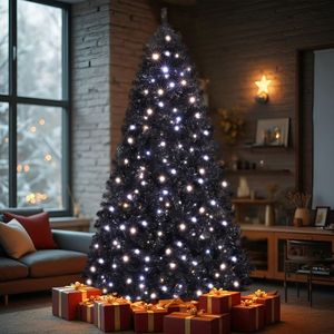 7.5 FT Pre-Lit Artificial Christmas <b>Tree</b> with 1350 Branch Tips & 400 <b>Lights</b> Hinged Xmas Pine Remote Control Holiday Decor - Product Image 3