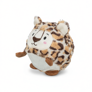 Giocattolo per Cani a Forma di Palla in Peluche Leopardato 13 Cm con Suono per Animali Domestici - Product Image 2