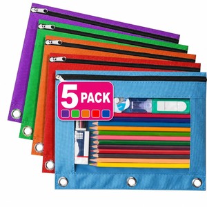 Trousse à crayons en tissu avec fermeture éclair - Pochette de rangement pour papeterie en gros - Product Image 2
