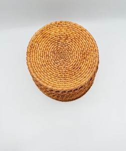 Cesta redonda grande de malla de ratán, perfecta para dormitorio, baño, uso doméstico y almacenamiento de comestibles en la cocina. - Product Image 4