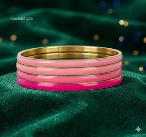 Conjunto de Brazaletes de Latón Chapado en Oro Rosa con Acabado Esmaltado, Brazaletes Geométricos de Moda con Imitación de Perla para Mujer, Joyería para Aniversario o Fiesta - Product Image 6