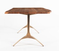 Ensemble de salle à manger scandinave avec structure en acier et plateau en bois, table moderne 6 pièces avec chaises à dossier solide, meubles de maison durables