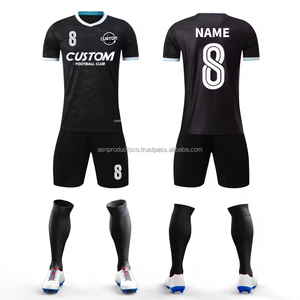 Custom High Quality Unisex Retro Soccer Uniform Sets Blank Football Club Jerseys Printed Logo Name Number Breathable 100% - Product Image 1