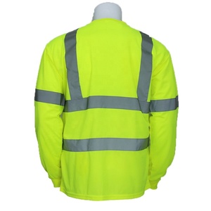 T-shirt unisexe de travail de sécurité personnalisé pour hommes à manches courtes respirant support haute visibilité vente en gros de t-shirt personnalisé haute visibilité - Product Image 3