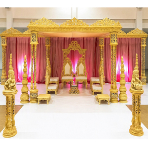 Exclusive <b>Wedding</b> Triple Pole Fiber Mandap Stunning Mandap Decor Ideas for the Indoor <b>Wedding</b> Gorgeous Indian <b>Wedding</b> Mandap - Product Image 1