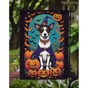 Multicolore Jack Russell Terrier Sorcière Halloween Jardin Drapeau Décoratif Boîte aux Lettres Patio Bannière pour Cour Pelouse Oeuvre d'Art pour Fleur - Product Image 3