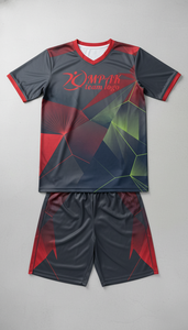 Ensemble maillot et short de volley-ball camouflage numérique orange brûlé personnalisé en gros, uniforme d'équipe respirant OEM, vêtements de sport par sublimation - Product Image 3