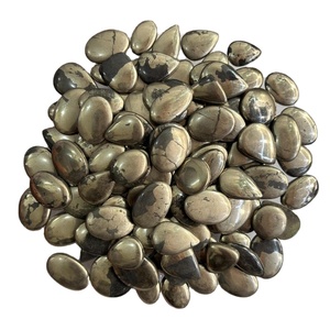 Lot en gros de 100 % pierres précieuses naturelles faites à la main, cabochons ovales en pyrite, pierres pour la fabrication de bijoux, pierres précieuses en vrac, meilleur prix - Product Image 1