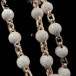 Excellent Quality Luxury 22K Gold Plated Crystal Rhinestone <b>Statement</b> <b>Necklace</b> With Ball Pendant Unisex Party Jewelry - Product Image 5