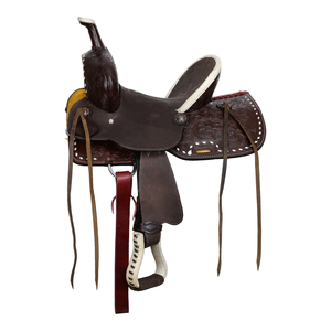 Selle de cheval western en cuir de qualité supérieure, fabrication sur mesure, équipement d'équitation pour ranch et sentiers, exportateur, fournisseur en gros, directement de l'usine - Product Image 1