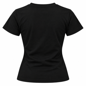 Zeta Phi Beta <b>T</b>-<b>Shirt</b> <b>Women</b> <b>Black</b> Royal Blue Greek Letter Twill Applique Name Bar Crew Neck Short Sleeve Fitted Sorority Tee - Product Image 2