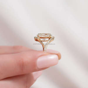 IGI/GIA Lab Grown Cut Diamond Vintage 14K Anillo de boda/compromiso amarillo Unisex Oro blanco fino para fiesta de aniversario-Worthy - Product Image 4