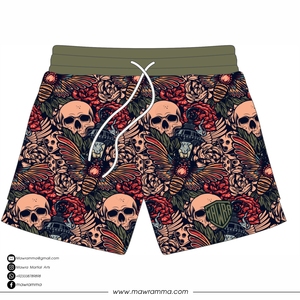 Mawra - Shorts de Baño para Hombre con Estampado Floral de Calavera, Secado Rápido, Poliéster, Corte Regular, para Playa, Verano - Product Image 5