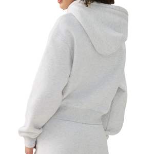 Conjunto Deportivo de Mujer con Sudadera con Cierre y Pantalones de Felpa de Algodón, 2 Piezas, Ropa Deportiva Informal, OEM, Venta al Por Mayor, Logotipo Personalizado - Product Image 5