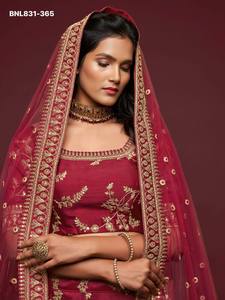 Top Quality Art Silk with <b>Sequin</b> Embroidered Semi-Stitched <b>Flared</b> Maroon Lehenga-Choli Set Supplier from India Woman Fashion - Product Image 5