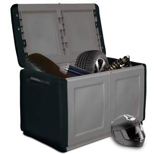 Caja de Almacenamiento para Jardín de Polipropileno 100% Gris Oscuro y Negro, Tamaño Mediano - Product Image 3