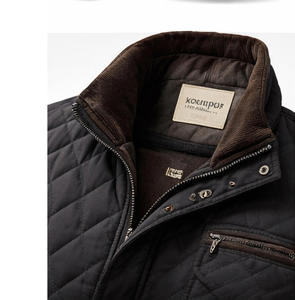 Chaqueta Acolchada Negra para Hombre NORONON, Cuello Alto, Cierre de Cremallera, Gruesa, Informal, de Invierno, Manga Larga, Color Sólido, Relleno de Poliéster - Product Image 6