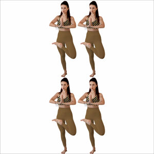 ชุดโยคะเสื้อครอปท็อปและเลกกิ้งเอวสูงสำหรับผู้หญิง ออกกำลังกายและฝึกซ้อม ชุดโยคะผู้หญิงน้ำหนักเบา - Product Image 6