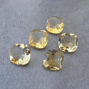 Natural Citrine Faceted Cut Square <b>Cushion</b> Shape Calibrated Gemstone Loose for Jewelry Making Custom Sizes Available - Product Image 3
