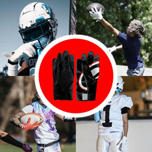Black Outdoor Sports Gloves Breathable Mesh Design Classic Style for Football Use - Product Image 2