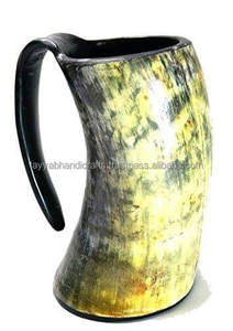 Taza de cuerno para beber Taza de café de árbol de la vida grabada a mano natural con animal de estilo náutico De La India - Product Image 4