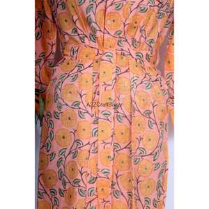 Vestido Midi de Mujer Ecológico 100% Algodón con Estampado Floral, Manga 3/4, Cuello en V, Impresión Digital, para Eventos/Fiestas, Estilo Sexy y Club - Product Image 6