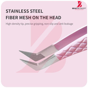 Pinzas para Extensión de Pestañas, 4 Piezas, Pinzas de Aislamiento con Punta de Fibra y Pinzas de Mega Volumen de 90 Grados, Juego para Extensiones - Product Image 3