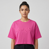 Camisetas de Cuello Redondo para Mujer, Ecológicas, de Verano, Premium, al por Mayor, Transpirables, con Estampado Personalizado OEM