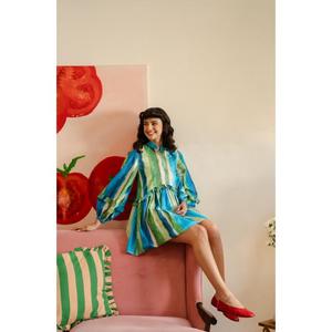 Hermoso Vestido Artesanal para la Playa, con un Sentido de Calma y Confianza, Hecho a Mano en Popelina 100% Algodón, Mini Vestido - Product Image 3