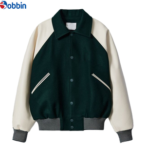 Veste universitaire unisexe, style varsity, pour le sport d'hiver, le basketball, réversible, écologique, respirante, en laine et polyester - Product Image 6