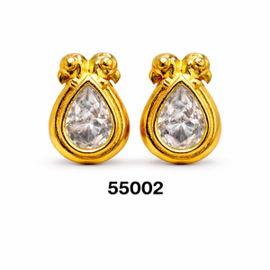 Boucles d'oreilles en cristal en forme de larme plaquées or de luxe pour femmes |   Bijoux élégants et tendance - Product Image 1