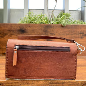 Regalo de promoción, nuevo diseño, bolso de mano de cuero, monedero de moda para mujer, billetera larga de cuero genuino con pelo y pulsera - Product Image 5