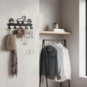 Porta llaves de metal con forma de pata de perro, para montar en la pared, con 5 ganchos, decorativo, para la entrada del hogar. - Product Image 4