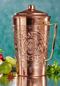 Carafe en cuivre avec motif diamant laser pour cuisine et table, design métallique, disponible au prix le plus bas - Product Image 5