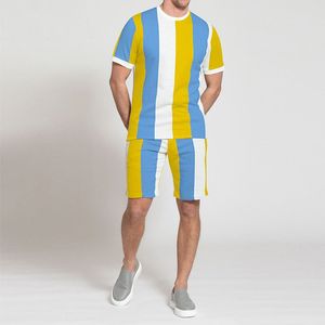 Conjunto de Traje de Verano Informal de Dos Piezas para Hombre, Camisa de Manga Corta y Pantalones Cortos, Tejido de Punto de Secado Rápido, 100% Algodón - Product Image 1