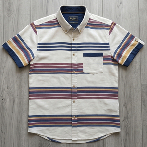 Chemises de plage rayées OEM 100 % coton, décontractées, à manches courtes, pour l'été - Product Image 2