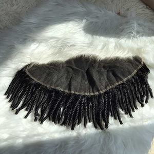 Vente en gros Extensions de cheveux humains naturels bruts Kinky Curly Transparent pour Lace Frontal Hair Kinky Curly Frontal Extensions de cheveux - Product Image 1