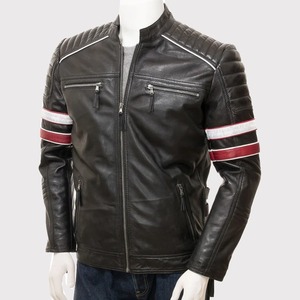 เสื้อแจ็คเก็ตหนังสำหรับผู้ชายสไตล์คลาสสิกสำหรับการแข่งรถ - Product Image 1