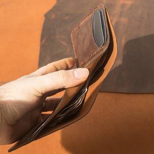 Fashion Genuine Leather Trifold <b>Wallet</b> <b>Men</b> Custom Logo RFID Blocking Small Credit <b>Card</b> ID Holder Purse Bulk NTW-0021 - Product Image 5