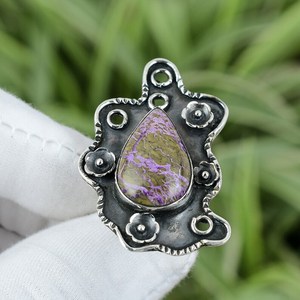 Handmade Pear Purpurite <b>Ring</b> 925 Sterling <b>Silver</b> Size 7 Unique Elegant Fashion Gemstone Jewelry - Product Image 1