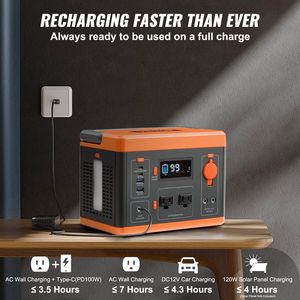 Stazione di Alimentazione Portatile 296Wh con Batteria di Backup agli Ioni di Litio 300W (Picco 600W) Alimentata a Energia Solare con Uscita AC a Onda Sinusoidale Pura - Product Image 4
