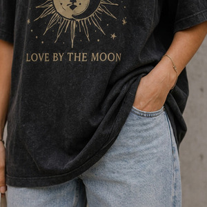 เสื้อผู้หญิงลำลองทรงโอเวอร์ไซส์ พิมพ์ลาย คอกลม ไหล่ตก แขนครึ่งตัว ผ้าถักระบายอากาศ โพลีเอสเตอร์/คอตตอน ปักลาย - Product Image 6